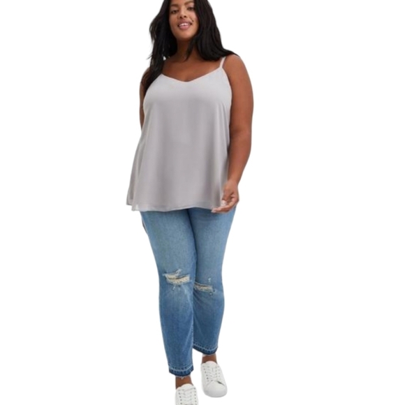 TORRID Sophie Chiffon Swing Cami Flowy Tank Top Gray Women's Plus Size 5X - Picture 3 of 13